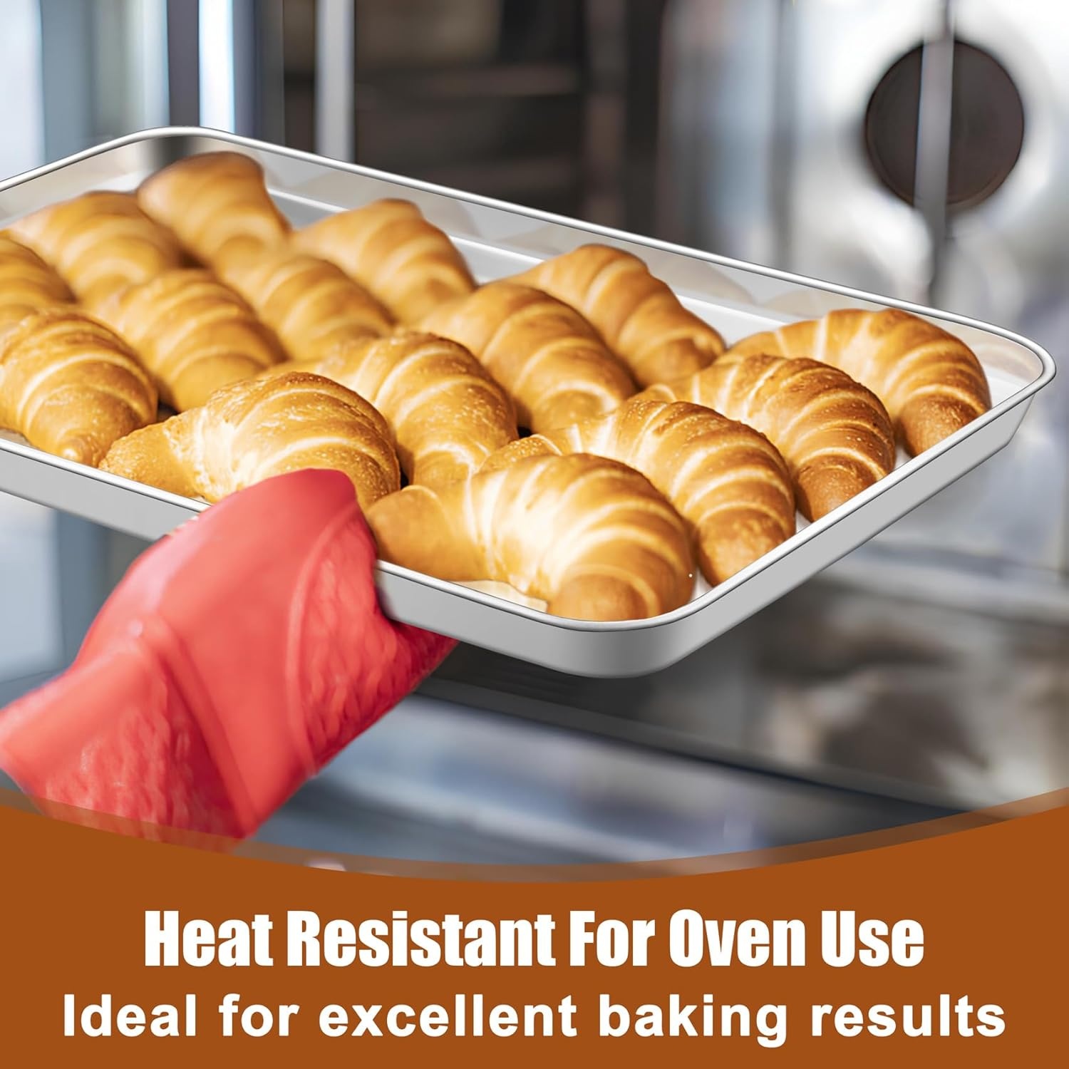 image:imageTeamFar Baking Sheet Set of 3 1612593 Inch Stainless Steel Cookie Sheets Baking Pans Metal Oven Baking Tray for Cooking Roasting Serving NonToxic amp Mirror Finish amp Dishwasher Safe176 16 125