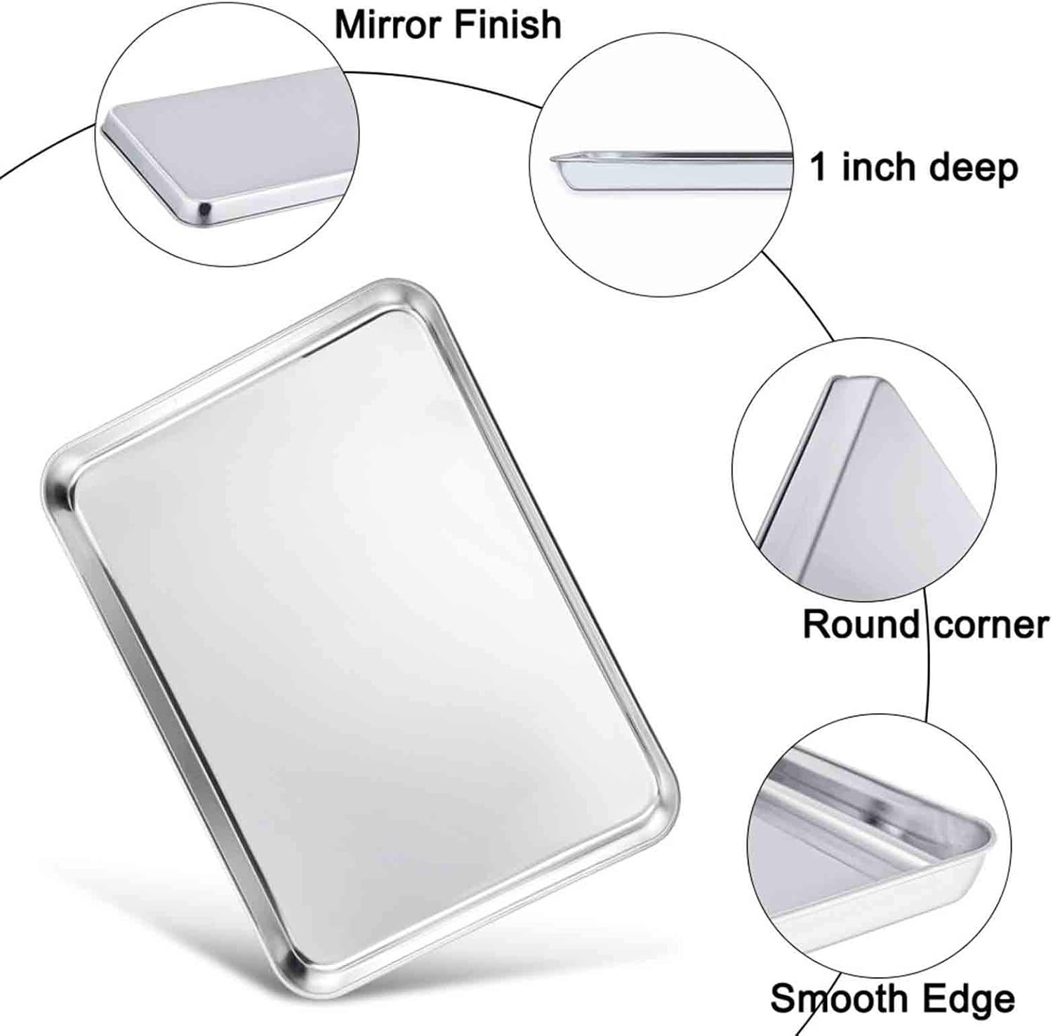 image:imageTeamFar Baking Sheet with Rack Set1 Pan amp 1 Tier Rack Cookie Sheet Baking Pan amp Cooling Baking Roasting Stackable Rack Stainless Steel for Cookie Bacon Meat Oven amp Dishwasher Safe Healthy