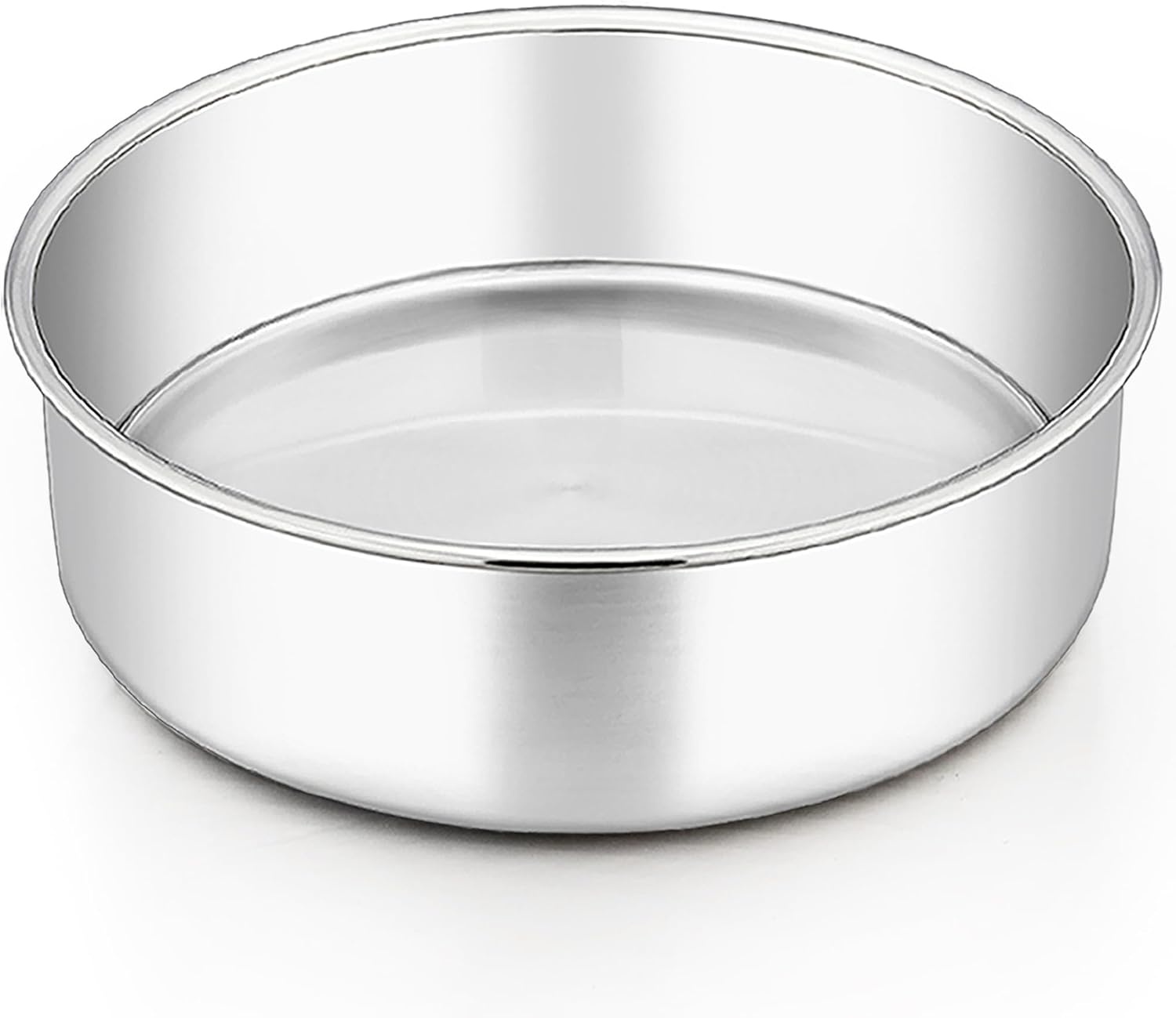 image:imageTeamFar Round Cake Pan 8 x 3 Stainless Steel Deep Baking Roasting Cake Pan for Birthday Party Wedding NonToxic amp Heavy Duty Deep amp Straight Wall Mirror Finish amp Dishwasher Safe1