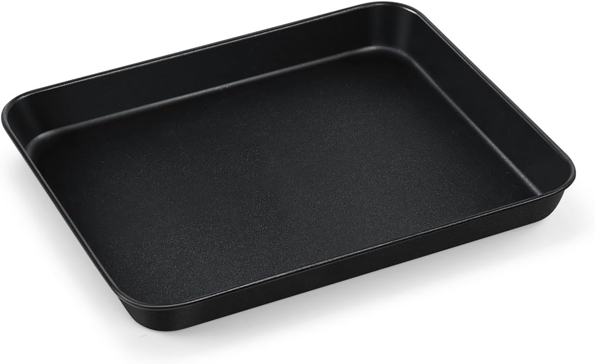 image:imageTeamFar Toaster Oven Pans 925 x 7 x 1 Inch Carbon Steel Non Stick Coated Mini Toaster Oven Tray for Baking Roasting NonToxic amp Heavy Duty Roll Edge amp Easy Clean 2 PCS1
