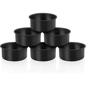 image:imageTeamFar 4 Inch Cake Pan 6pcs Mini Round Baking Layer Cake Pan with NonStick Coating Stainless Steel Core for Birthday Party Wedding Healthy amp Heatproof Release Easily amp Easy CleanBlack