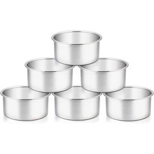 image:imageTeamFar 4 Inch Cake Pan 6pcs Mini Round Baking Layer Cake Pan with NonStick Coating Stainless Steel Core for Birthday Party Wedding Healthy amp Heatproof Release Easily amp Easy CleanSilver
