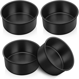 image:imageTeamFar 4 Inch Cake Pan Mini Round Baking Layer Cake Pan Set of 4 with NonStick Coating Stainless Steel Core for Birthday Party Wedding Healthy amp Heatproof Release Easily amp Easy Clean4inch