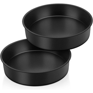 image:imageTeamFar 6 Inch Cake Pan Round Baking Layer Cake Pan Set of 2 with NonStick Coating Stainless Steel Core for Birthday Party Wedding Healthy ampHeatproof Release Easily amp Easy Clean8inch