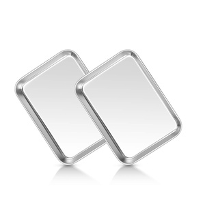 image:imageTeamFar Kids Plates 735308 Stainless Steel Plates for Kids Metal Toddler Plate Tray Set for Lunch Dinner Camping Healthy amp Non Toxic Dishwasher Safe amp Oven Safe Stackable  2 Pieces2 Count 73  53  08