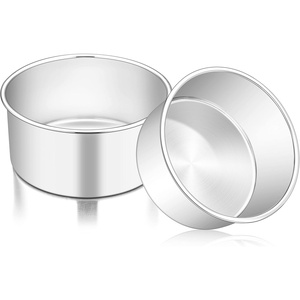 image:imageTeamFar Round Cake Pan 8 x 3 Stainless Steel Deep Baking Roasting Cake Pan for Birthday Party Wedding NonToxic amp Heavy Duty Deep amp Straight Wall Mirror Finish amp Dishwasher Safe2
