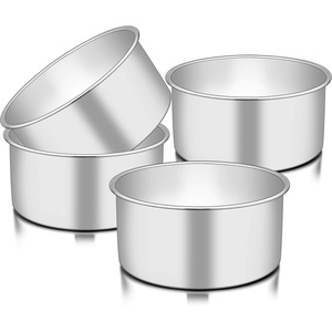 image:imageTeamFar Round Cake Pan 8 x 3 Stainless Steel Deep Baking Roasting Cake Pan for Birthday Party Wedding NonToxic amp Heavy Duty Deep amp Straight Wall Mirror Finish amp Dishwasher Safe4