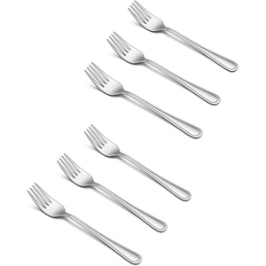 image:imageTeamFar Toddler Forks 6 Pcs Stainless Steel Kids Utensil Small Fork for Child Self Feeding with Line Patterned Edge Non Toxic amp Healthy Mirror Surface amp Dishwasher Safe Easy to Grip