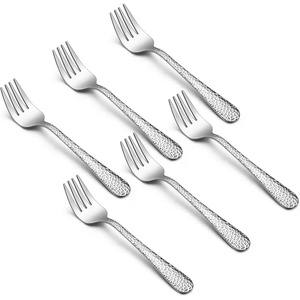 image:imageTeamFar Toddler Forks Stainless Steel Toddler Utensil Silverware Baby Forks for Self Feeding at Home amp Preschool Healthy amp Non Toxic Mirror Polished amp Hammered Handle Dishwasher Safe Set of 6