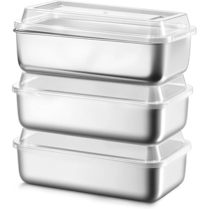 image:imageTeamFar Loaf Pans for Baking Bread 9 x 5 Inch Stainless Steel Bread Loaf Pan with Lid Meatloaf Pan Tin for Homemade Bread Brownies Meal Prep Storage Healthy amp Dishwasher Safe  Set of 23