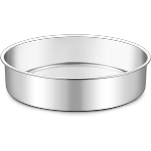 image:imageTeamFar 9 Inch Cake Pan Stainless Steel Round Layer Cake Baking Pans Tins for Birthday Wedding NonToxic amp HeavyDuty Mirror Finish amp Leak Proof Oven amp Dishwasher Safe Set of 21