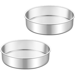 image:imageTeamFar 9 Inch Cake Pan Stainless Steel Round Layer Cake Baking Pans Tins for Birthday Wedding NonToxic amp HeavyDuty Mirror Finish amp Leak Proof Oven amp Dishwasher Safe Set of 22